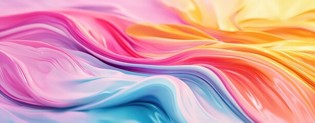 Fototapeta premium Vibrant abstract background with fluid pastel colors creating a smooth, visually appealing gradient effect. Perfect for creative projects.