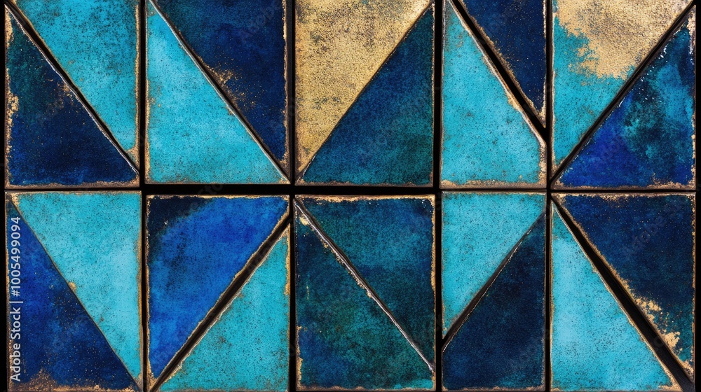 Poster close-up of glossy ceramic tile texture with geometric patterns and clean lines