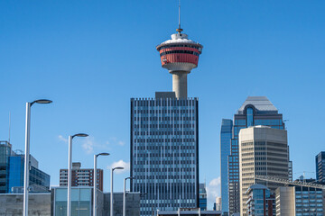 Naklejka premium Downtown Calgary alberta business district skyline