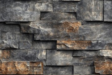A strong, oversized facade tile with a stone texture
