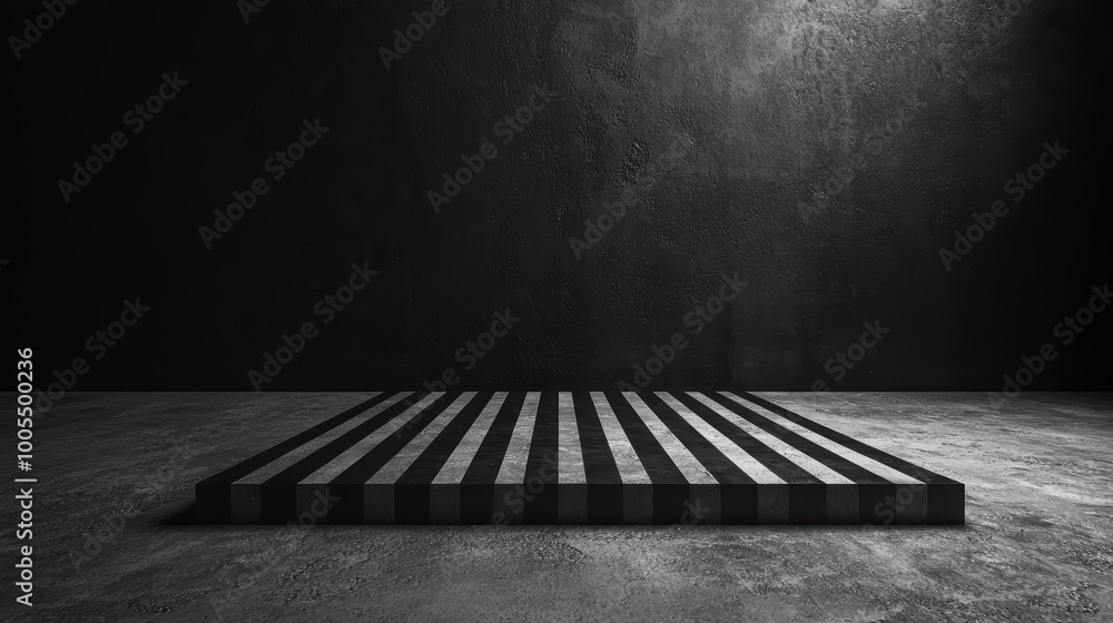 Poster Brutalist Minimalism: Abstract Pattern with Dark-Light Contrasts and Sharp Edges