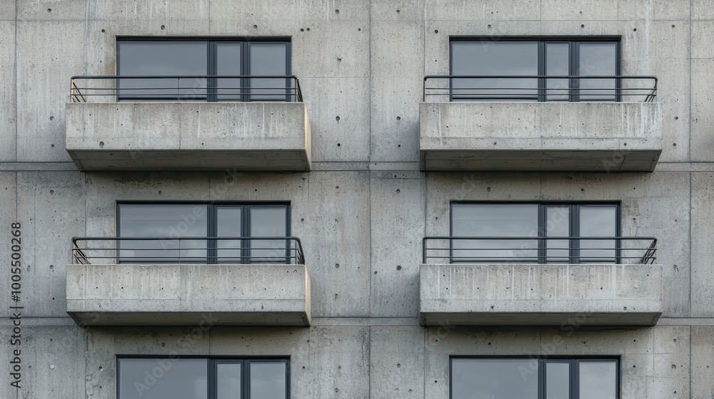 Poster brutalist abstract architecture - concrete textures and angular forms