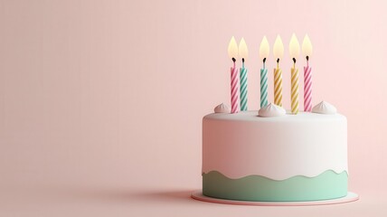 custom cards, birthday cake and candles, illustration