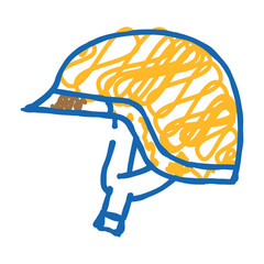 half helmet motorcycle doodle icon sketch vector. half helmet motorcycle sign. isolated symbol illustration