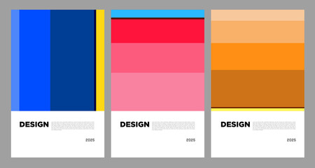 Vector colorful abstract minimalist geometric poster design template 