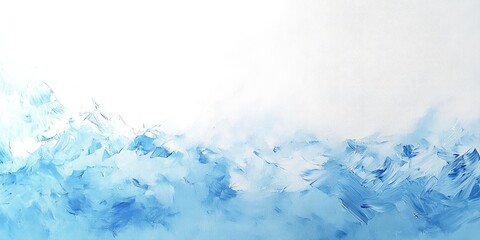 Fototapeta premium A serene winter landscape unfolds, with sweeping icy blue hues merging peacefully in a tranquil, snowy scene under the soft winter light of a clear day