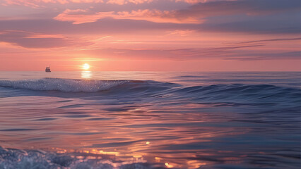 Obraz premium Dreamy Sunset Over a Calm Ocean