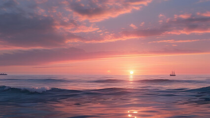 Fototapeta premium Dreamy Sunset Over a Calm Ocean
