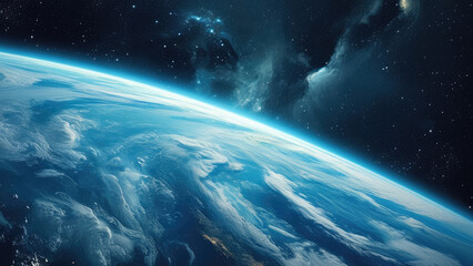 Fototapeta premium Earth from Space: A Beautiful Blue Marble