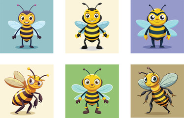 Obraz premium Honey Bee: Beautiful and Vibrant Illustration of a Pollinator Insect