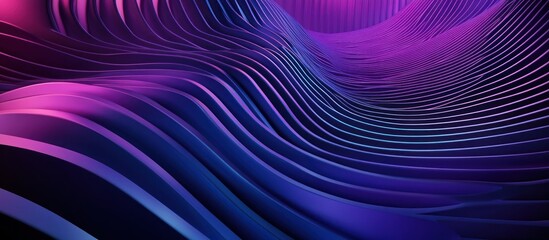 Abstract Wavy Lines in Purple and Blue
