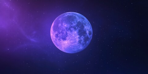 Obraz premium A dark blue-purple, shimmering, grainy gradient sky including a black noise pattern and a moon