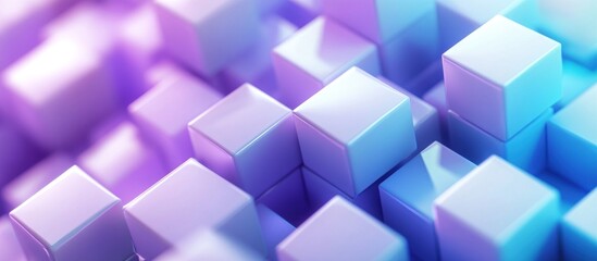 Fototapeta premium Abstract 3D Background of Cubes with Purple and Blue Gradient