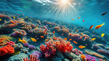 Obraz premium Beautiful Coral Reef Ecosystem