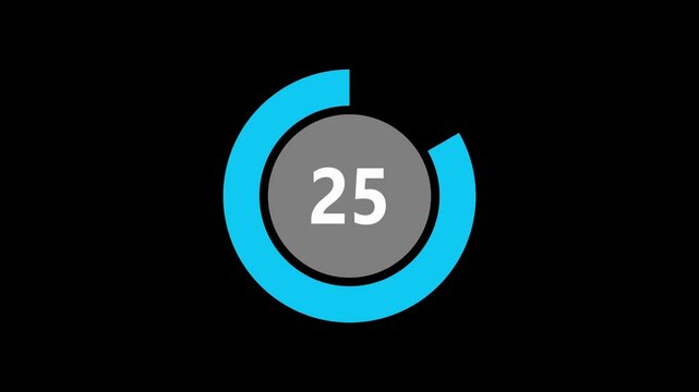 30 Second Radial Countdown Timer Clock Animation Circular Progress Indicator with Smooth Motion Radial 30 Second Countdown Timer Clock