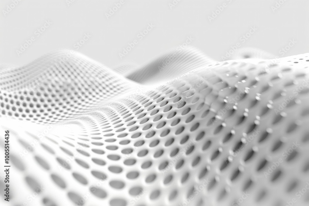 Poster abstract white waves, minimalistic background, smooth texture, flowing form the image showcases a se