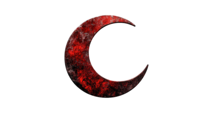 crescent moon on transparent background