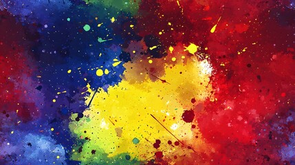 Fototapeta premium Vibrant abstract splatter art: dynamic colors and bold paint strokes unite