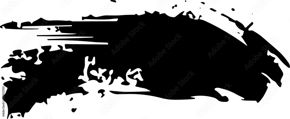 Poster abstract black ink brush stroke creating a dynamic underline effect, symbolizing creativity and arti