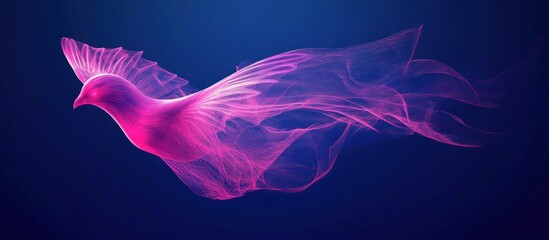 Obraz premium Abstract Pink Bird in Flight