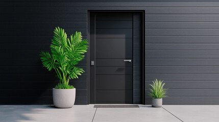 A modern door with sleek lines and a minimalistic frame, opening to a bright future with endless opportunities