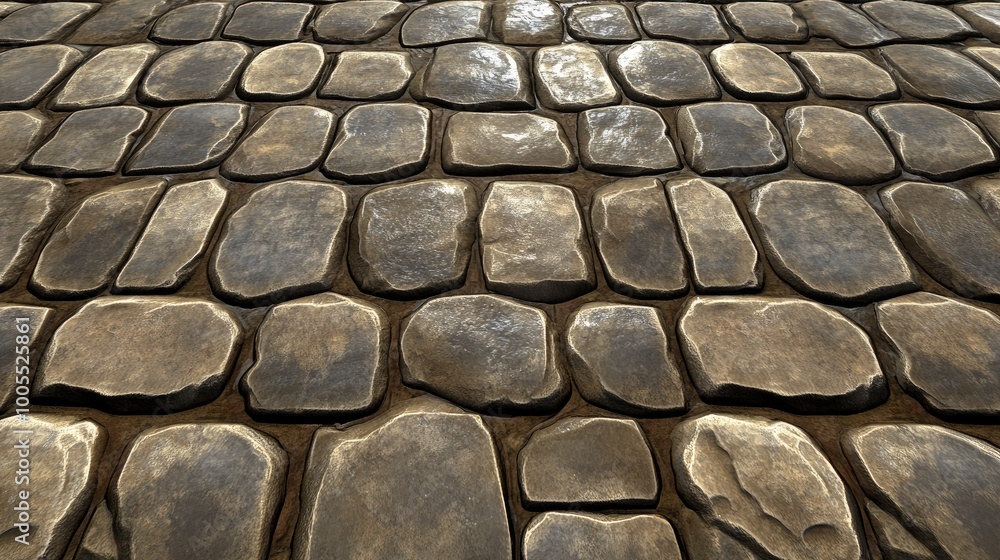 Poster smooth pebble texture with wet surface, creating a natural and calming visual for zen or spa themes 