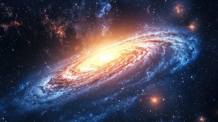 A breathtaking spiral galaxy glowing with vibrant colors, showcasing the beauty of the universe in a stunning astronomical scene.