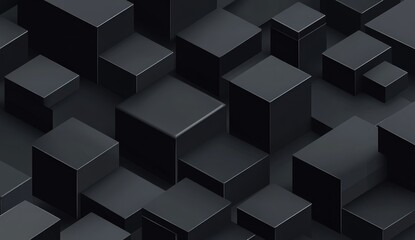 Abstract Black Cube Pattern