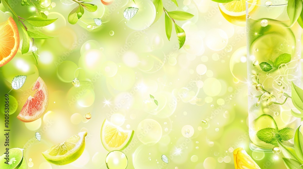 Sticker Summer_Fresh_Beverage_Background