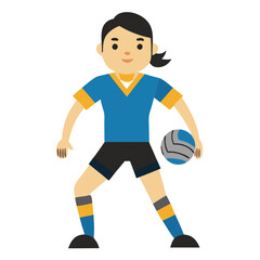 Ready to Serve: Volleyball Player Cartoon Illustration 