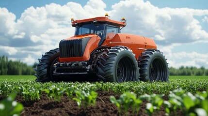 Obraz premium Grain harvesters of the future 