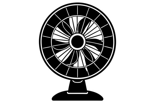 recommend clip art: a table fan  silhouette black icon