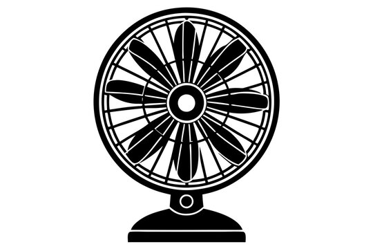 recommend clip art: a table fan  silhouette black icon