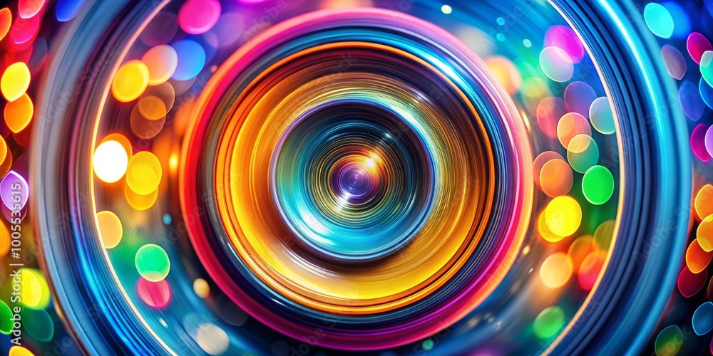 Aufkleber a dynamic tunnel of vibrant concentric circles creates an immersive visual experience, captivating v