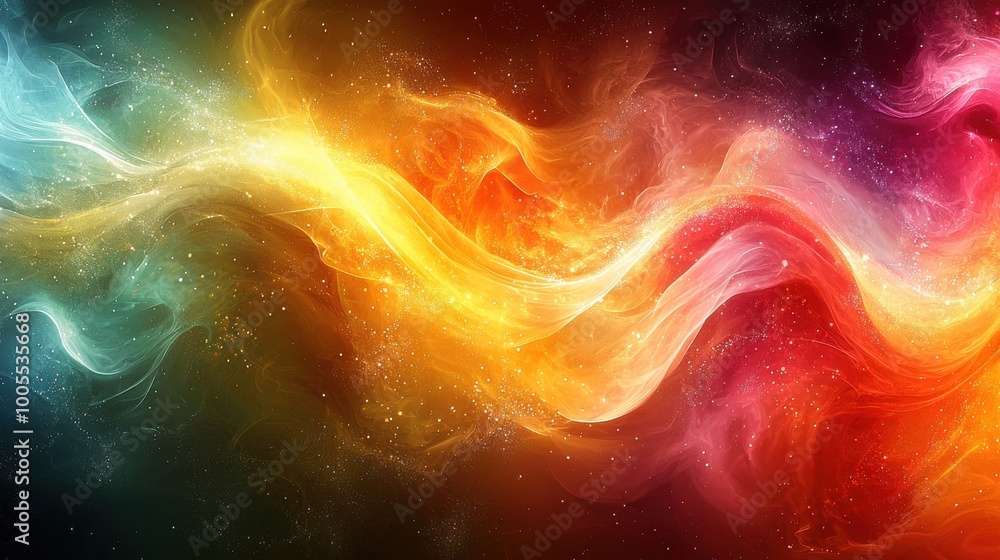 Aufkleber vibrant abstract swirl of colors blending together in a cosmic dance, creating a mesmerizing effect 