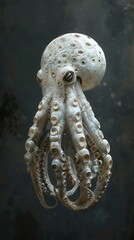 Close-Up of a White Octopus with Detailed Tentacles