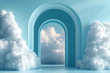 Pastel Cloud with Minimalist Arch