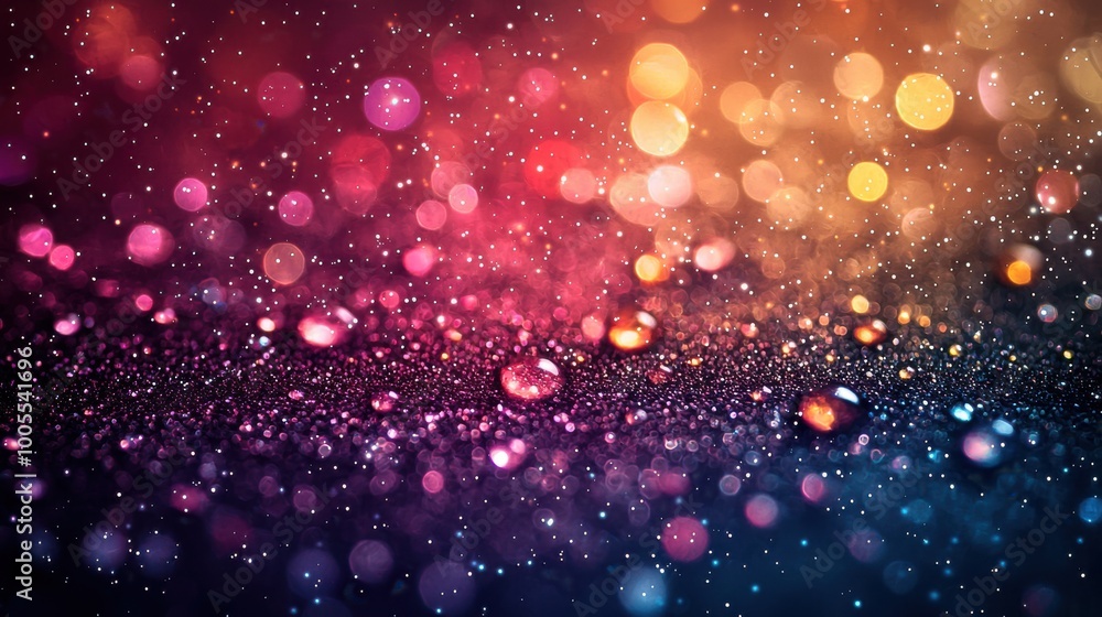 Aufkleber a vibrant display of colorful bokeh and water droplets captured against a blurred background during 