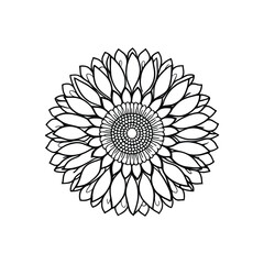 Floral Sunflower Mandala Art for Therapeutic Coloring Pages Intricate Petal Mandala