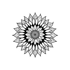 Sunflower Mandala Design for Relaxing Coloring Pages Detailed Floral Mandala for Adults