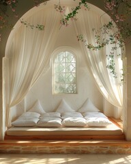 Elegant canopy bedroom set showcased against a clean white background for stylish decor