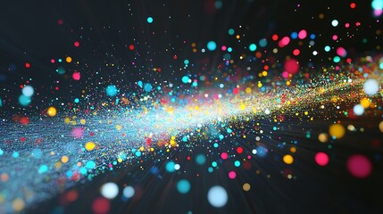 Fototapeta premium Abstract colorful glowing light streak with bokeh effect.