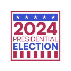 2024 Presidential Election Graphic with Stars and Stripes Design