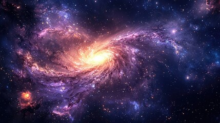 Obraz premium A mesmerizing view of a colorful galaxy swirling in the vastness of space, showcasing vibrant stars and cosmic beauty.