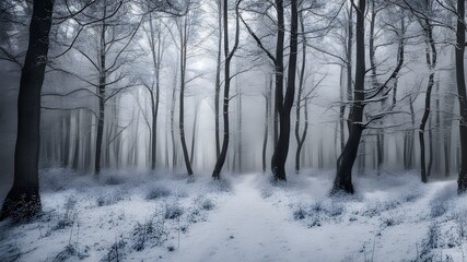 Fototapeta premium forest with winter