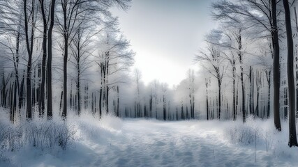 Fototapeta premium forest with winter