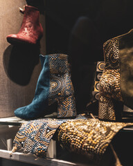 Boots in the shop in Venice, Italy