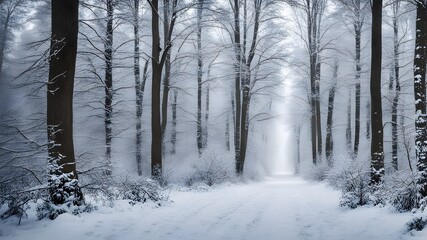 Naklejka premium forest with winter