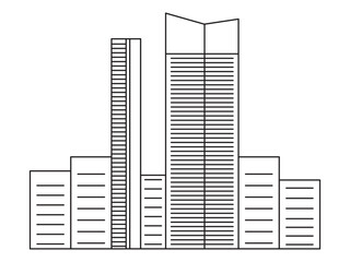 Metropolitan town China modern city Hongkong destination tourist attraction place Chinese culture outline design icon