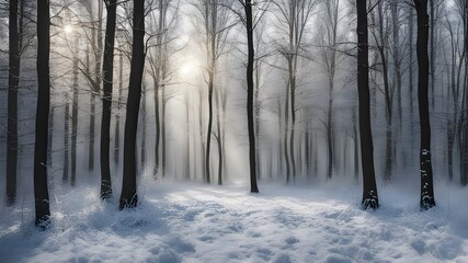 Fototapeta premium forest with winter